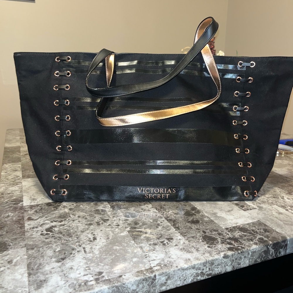 Victoria’s Secret Black and Gold Tote Bag
